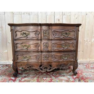 Louis XV Style Chest Of Drawers From Nîmes In Solid Oak 