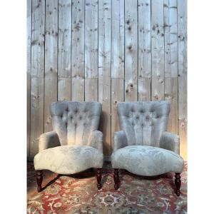 Paire de fauteuils / bergères Anglaises