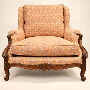 Large Louis XV-style "fireplace Corner" Armchair