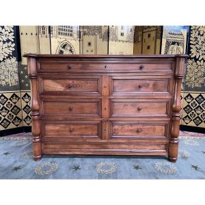 Commode Empire Balustre En Noyer 