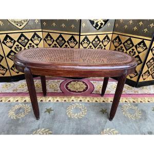 Art Deco Piano Bench In Caning