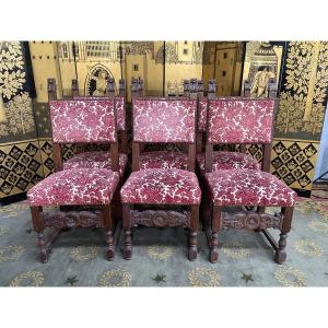 Suite Of 6 Renaissance Style Chairs - Haute Epoque