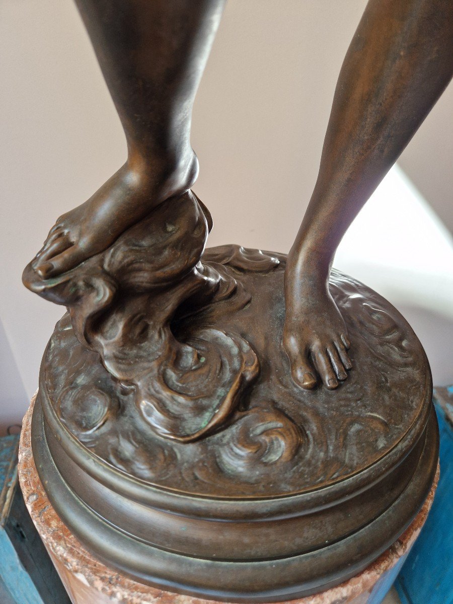 "diane Huntress Shooting The Bow"  Bronze By Alexandre Falguiére. -photo-4