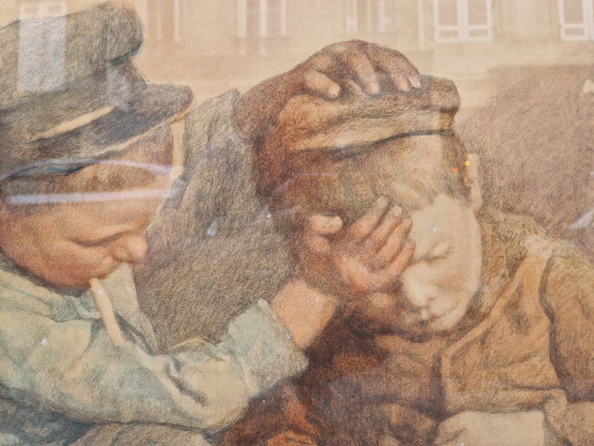 "the First Cigarette" Pastel By Maxime Clément Known As "max Clément"-photo-2