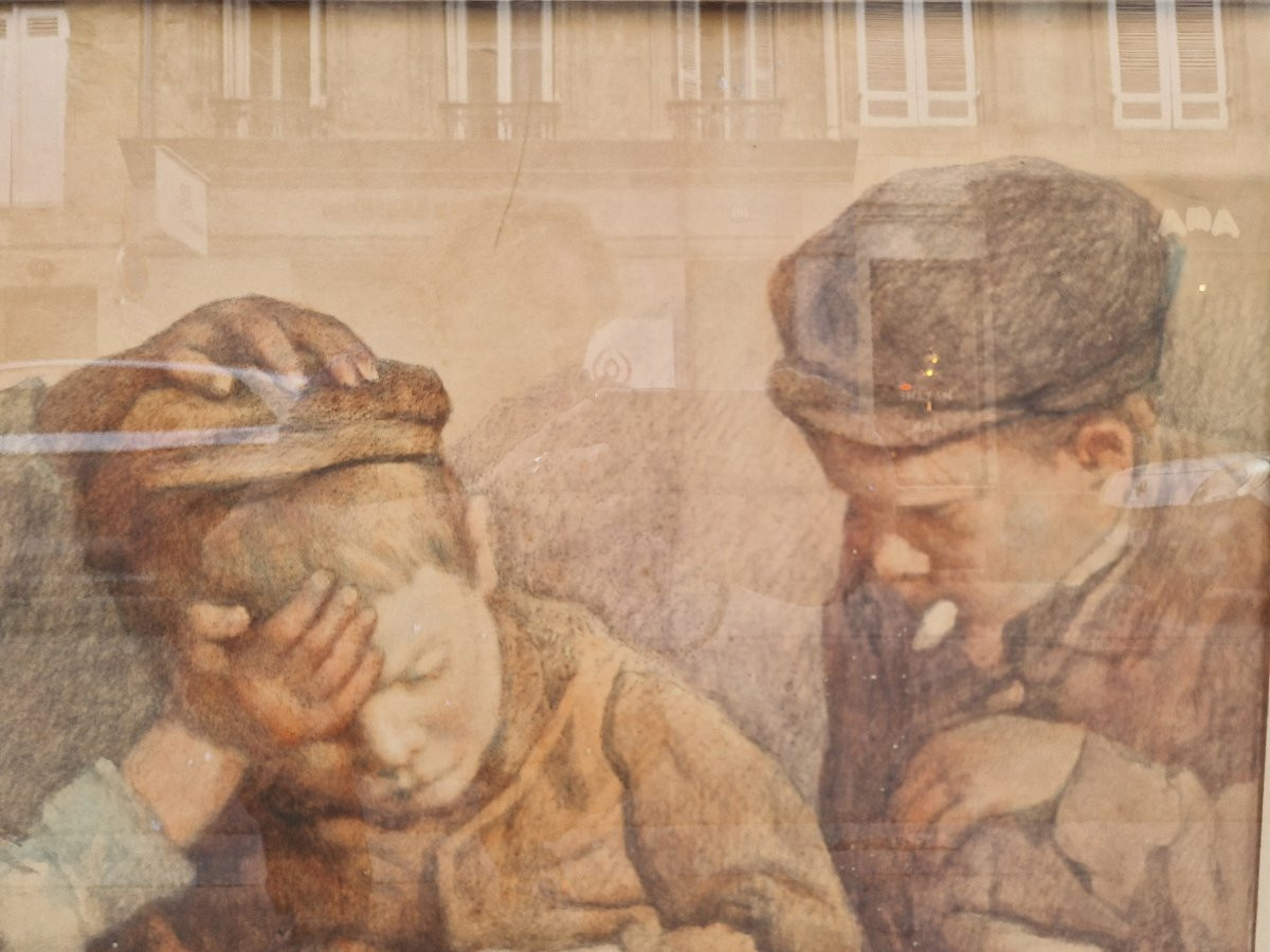 "the First Cigarette" Pastel By Maxime Clément Known As "max Clément"-photo-3