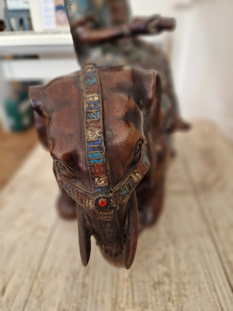 "Guayin" Bronze cloisonné fin 19ème Chine-photo-5