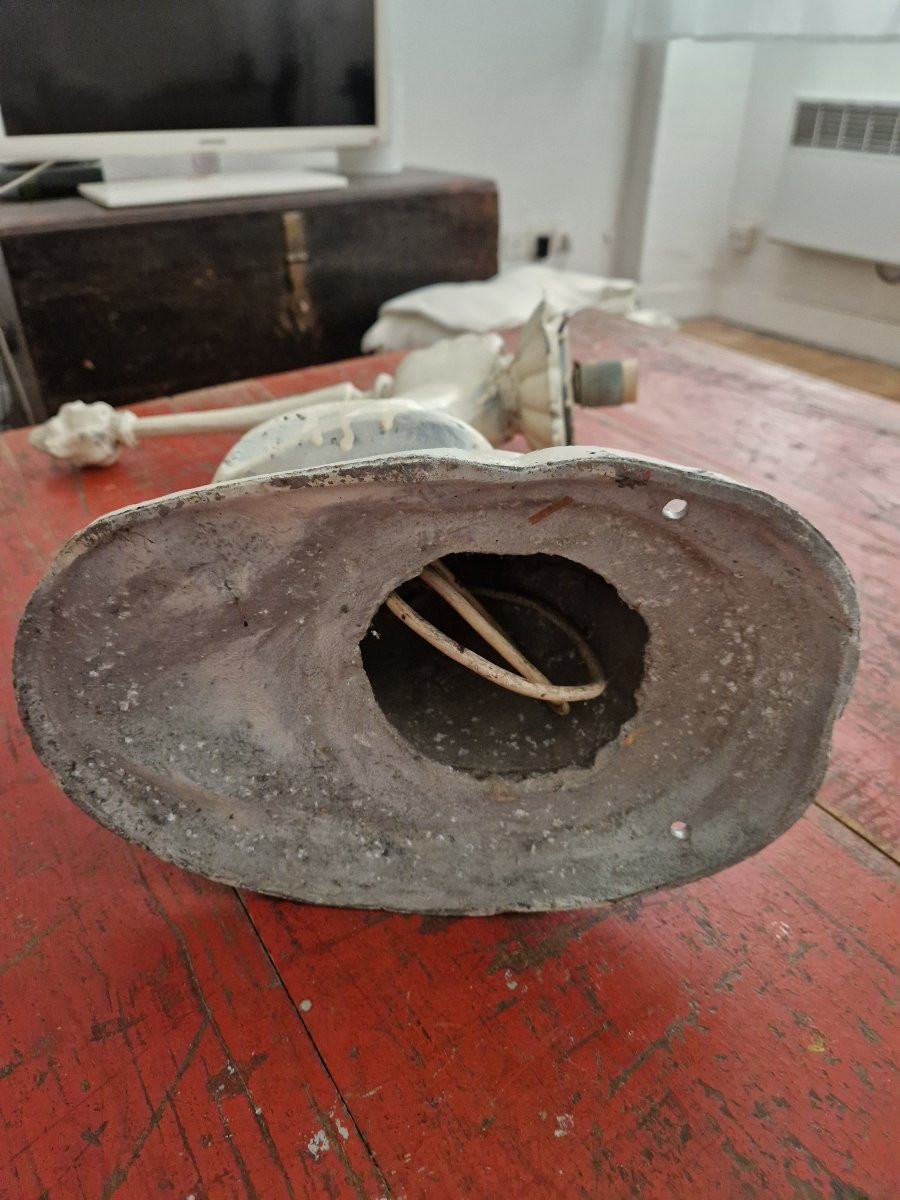 Paire de bras de lumière, en fonte d'aluminium  circa 1960-photo-3