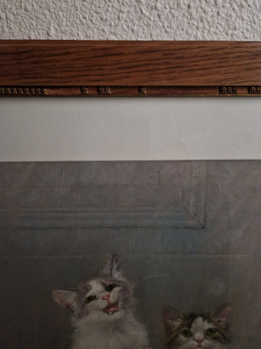 Pair Of Pastels With Kittens -photo-4