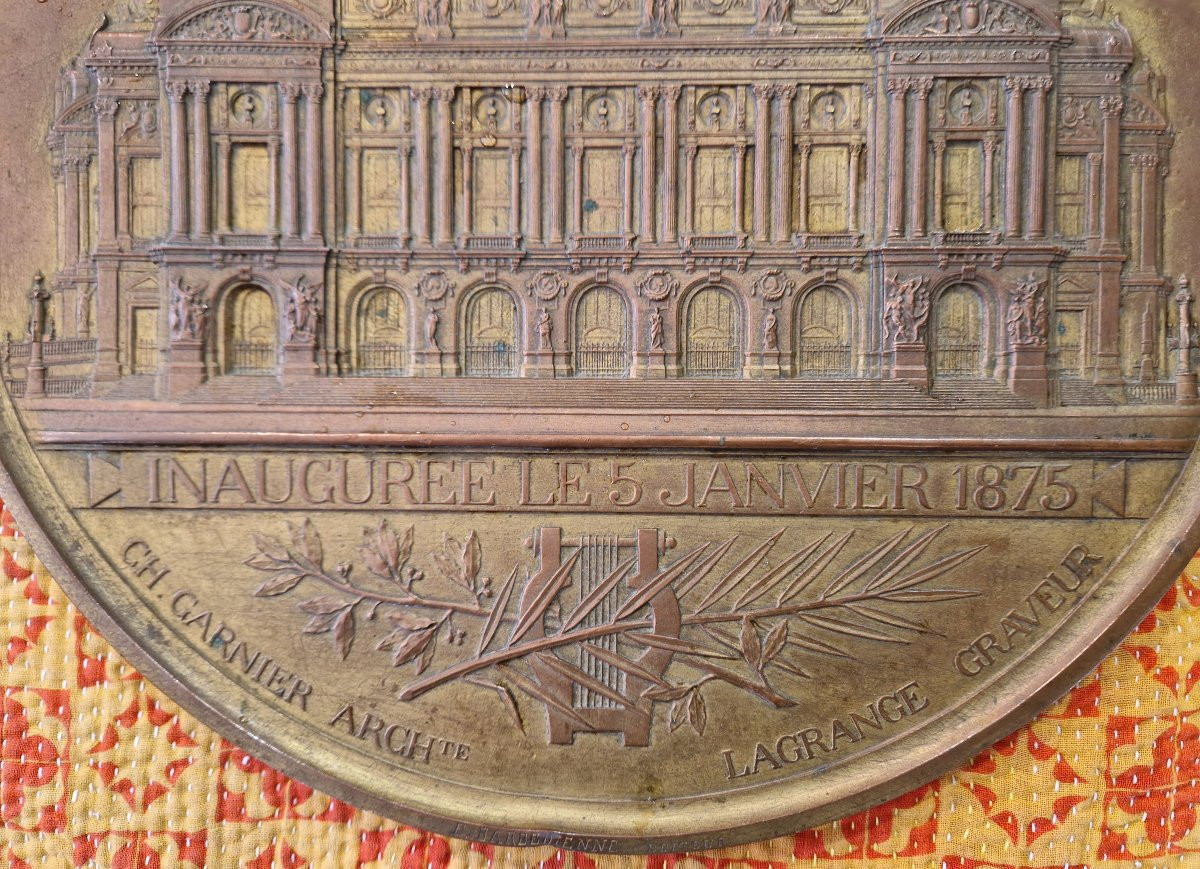 Opéra Garnier, Gilt Bronze Medallion By Barbedienne.-photo-3