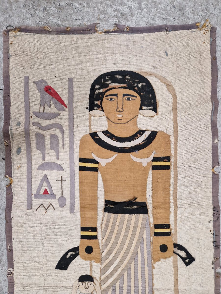 Set Of Three Egyptian Tapestries Circa 1920-photo-3
