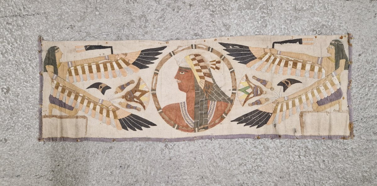 Set Of Three Egyptian Tapestries Circa 1920-photo-1