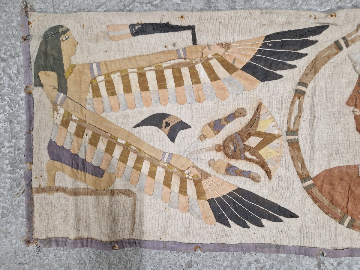 Set Of Three Egyptian Tapestries Circa 1920-photo-2