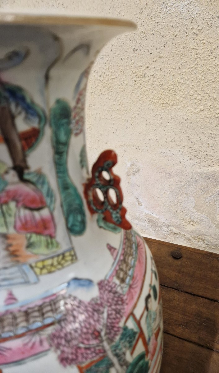 Vase chine xx éme à décor tournant-photo-3