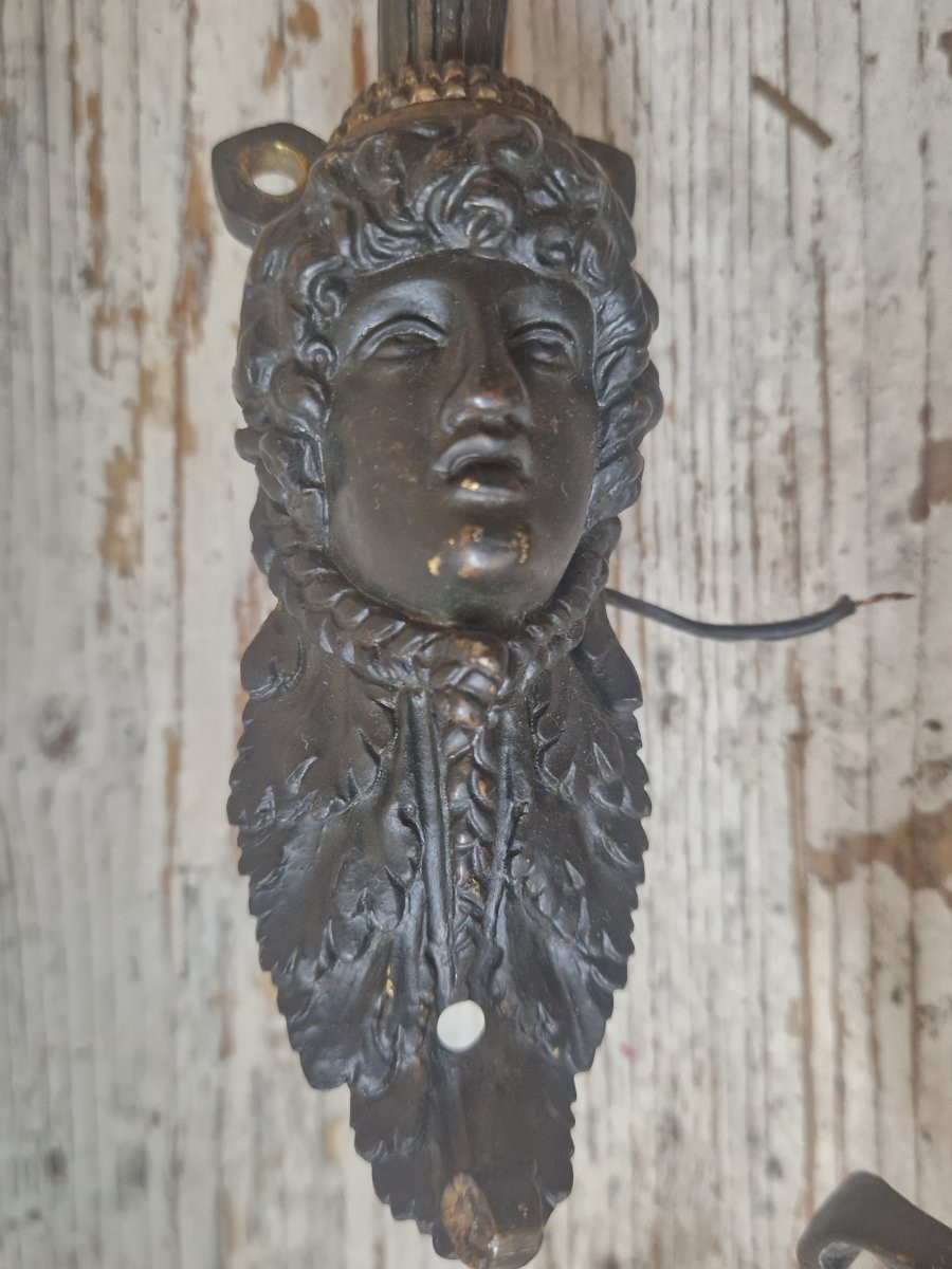 Pair Of Empire Style Bronze Wall Sconces Circa 1890-photo-6