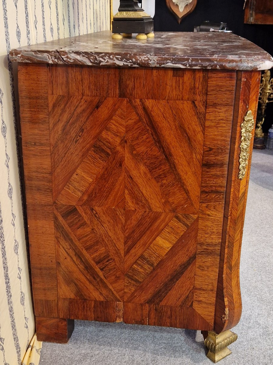 Louis XIV Mazarine Commode In Veneered Wood. 18th Century.-photo-1