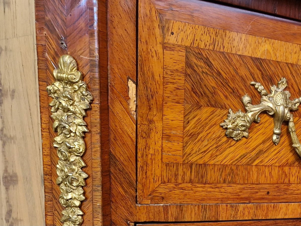 Louis XIV Mazarine Commode In Veneered Wood. 18th Century.-photo-5