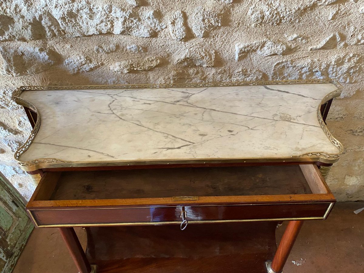 Console desserte Louis XVI en acajou -photo-3
