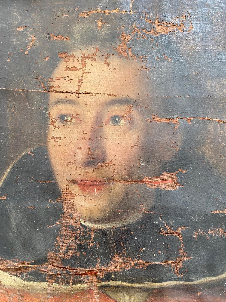 "Portrait d'un lettré" école française du 17 éme siécle-photo-1