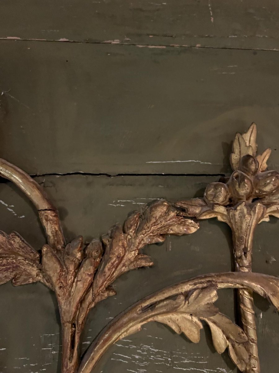Trumeau à rechampis vert et bois doré, style Louis XVI, CIRCA 1800-photo-7