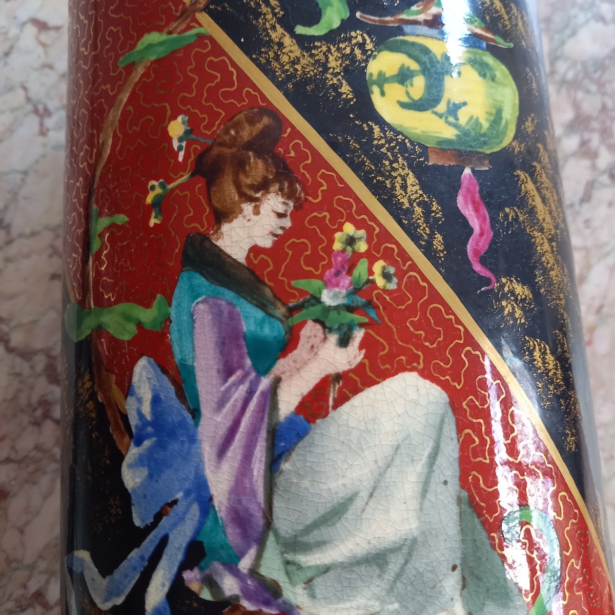 Paire de vases en faîence-photo-3