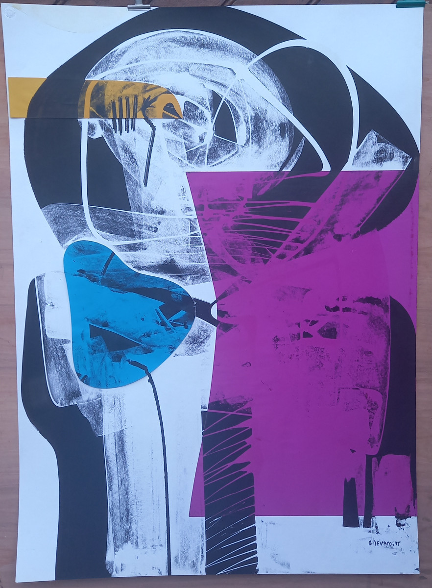 Abstract Work By Xavier Zevaco From The 70s