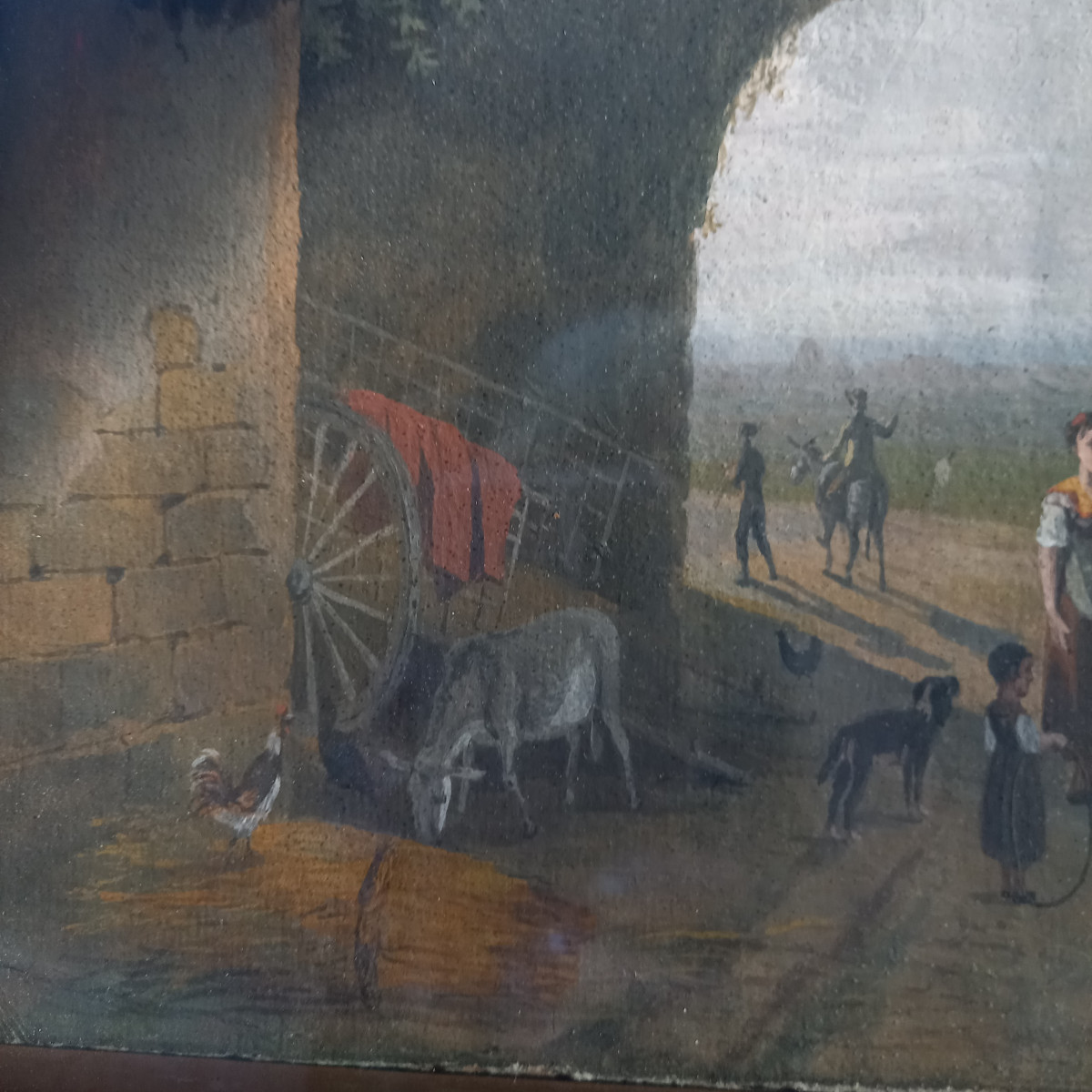 Farmyard, Gouache Circa 1800-photo-3