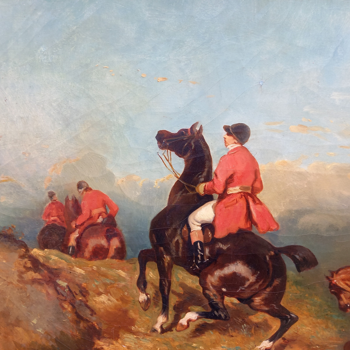chasse à courre huile sur toile vers 1830-photo-2