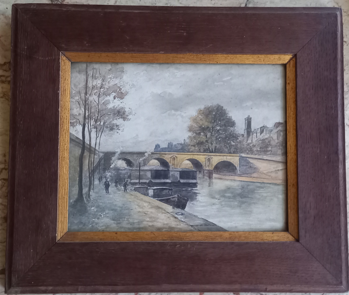 Watercolor Depicting Paris By Lucien Gautier Circa 1900