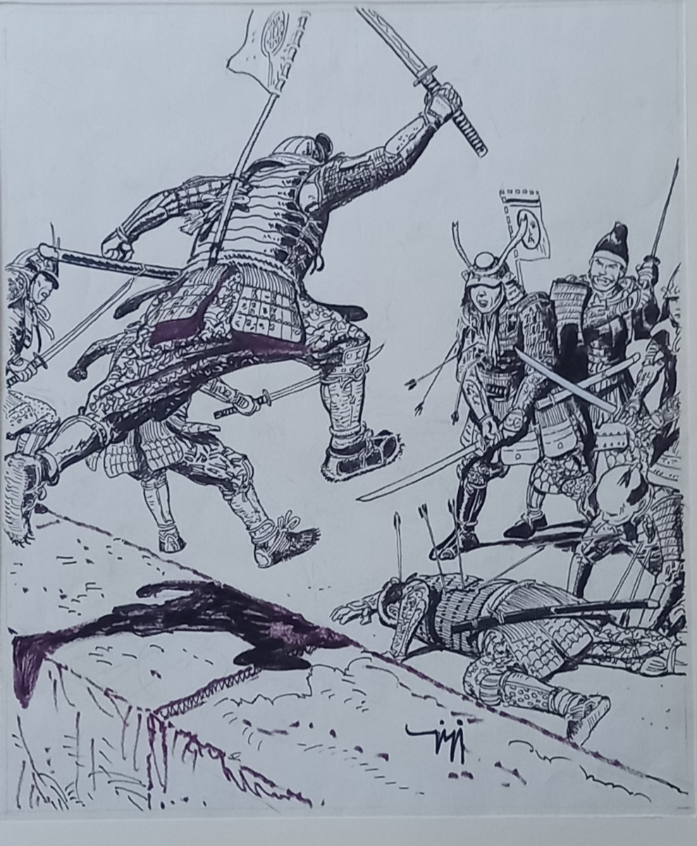 "samurai Assault" For Hito In Francs-jeux Encre De Chine