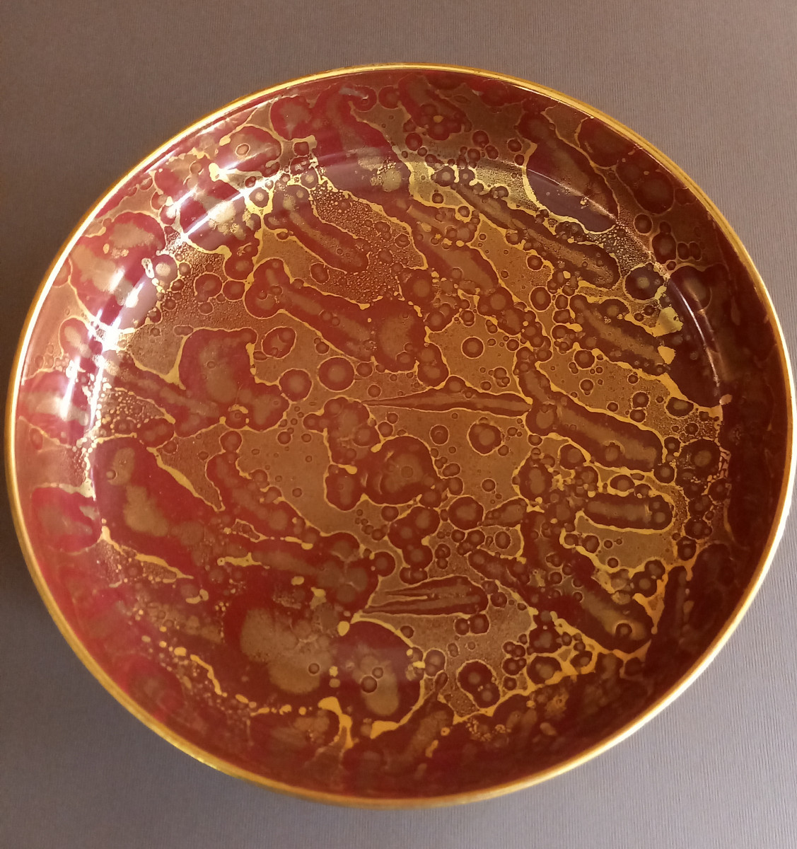 Gold Speckled Oxblood Red Cup In Sevres Porcelain