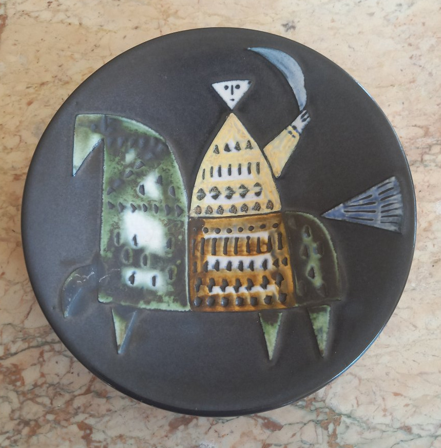 Lisa Larson "horse With Rider" Decorative Plate