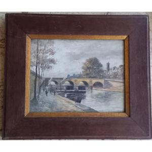 Aquarelle representant Paris par Lucien Gautier vers 1900