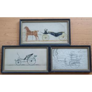 Three Drawings, Two Of Which Are Watercolors, Adorn The Coachbuilder Mûlhbacher
