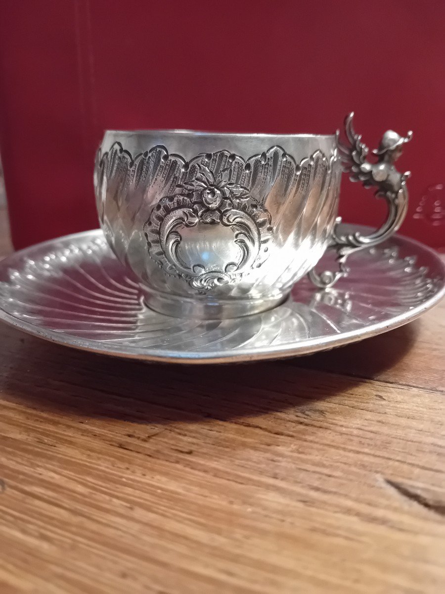 Tasse Et Soucoupe En Argent -photo-3