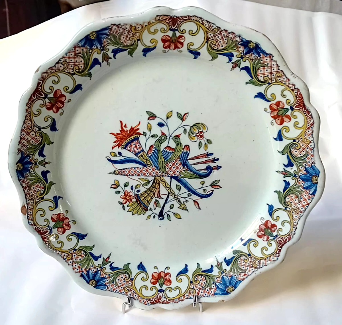 Rouen Earthenware Plate Signed Dieul