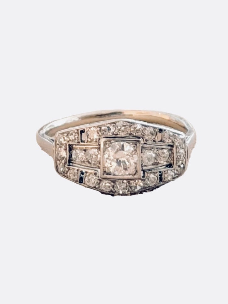 Art Deco Ring, In Platinum And Diamonds