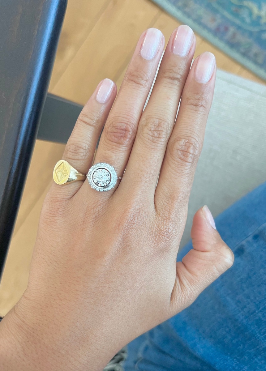 Bague Cible Art déco diamants-photo-3