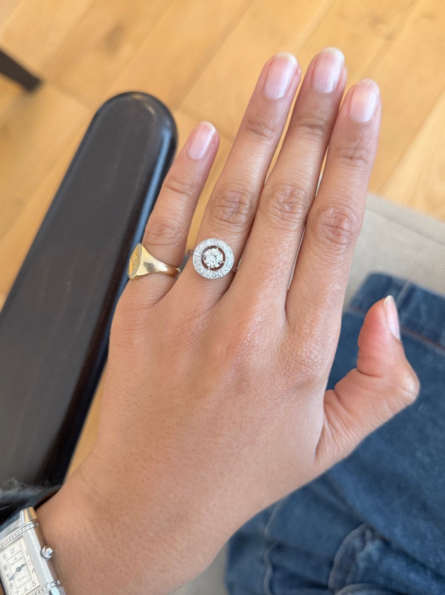 Art Deco Ring In Platinum And Diamonds-photo-3