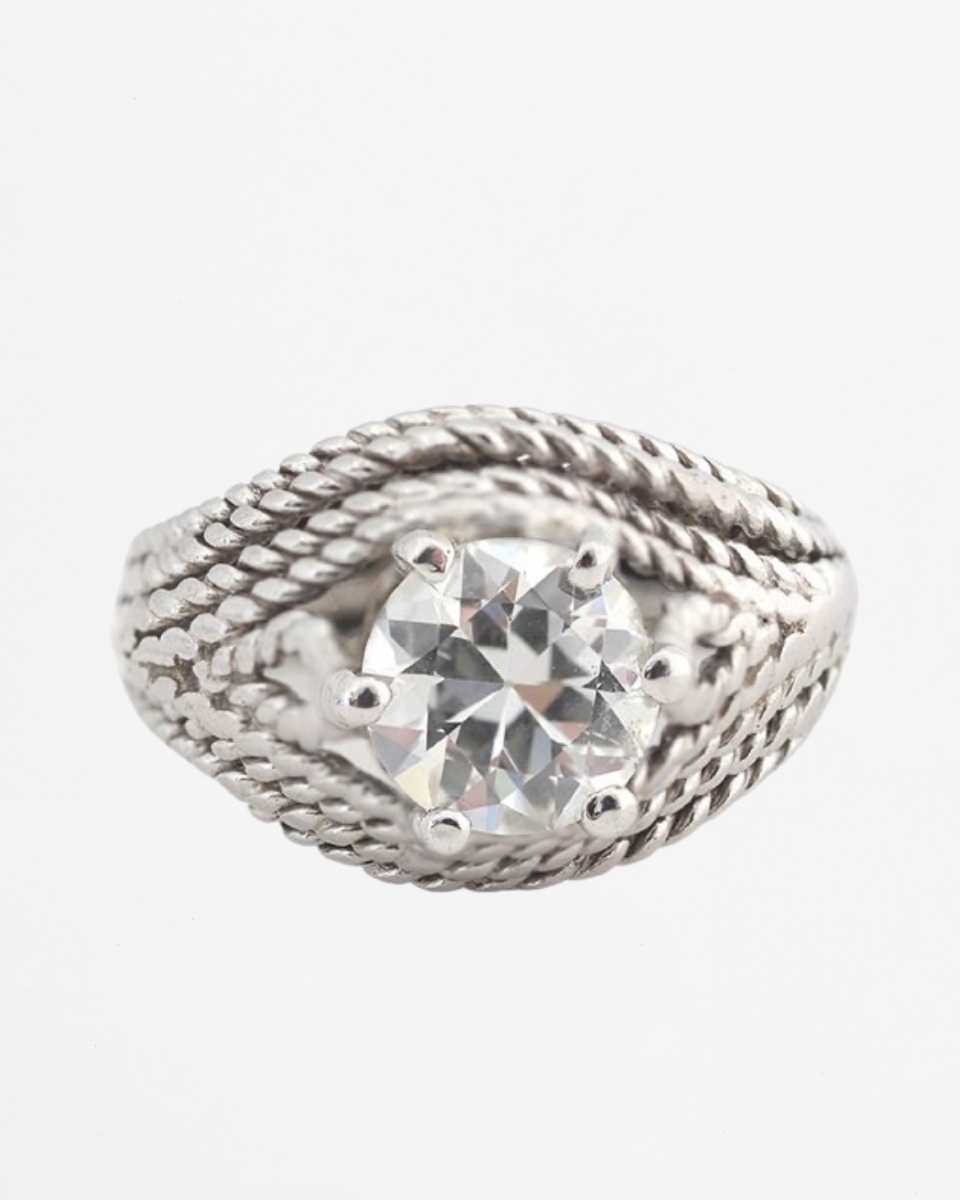 Bague Dôme en or blanc et diamant