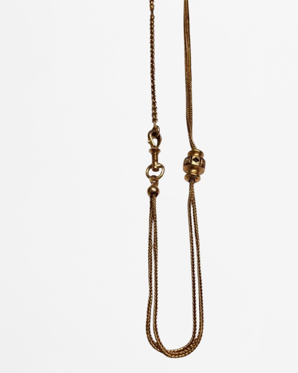 Yellow Gold, Pearl And Enamel Necklace-photo-2