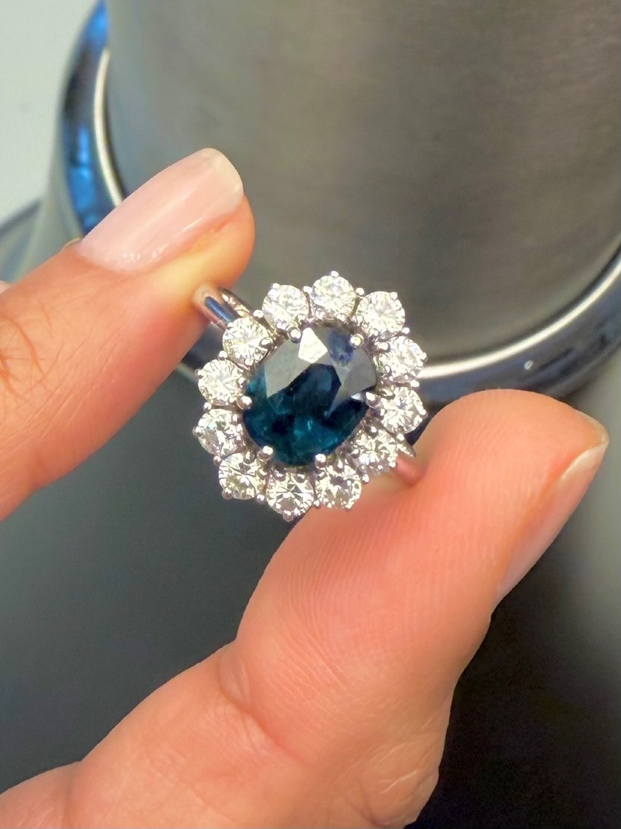 Bague Marguerite en or blanc et diamants -photo-2