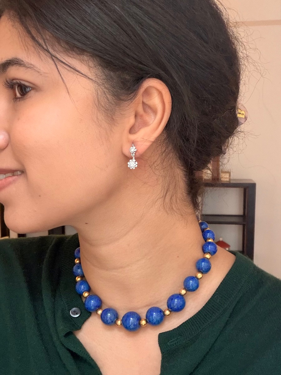 Dormeuses en or blanc et diamants-photo-3