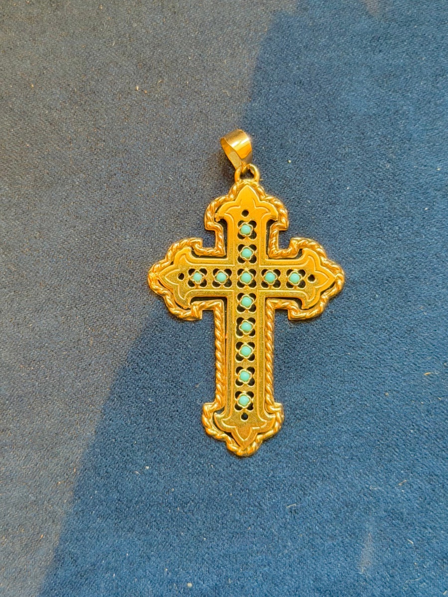 Gold And Turquoise Cross-photo-3
