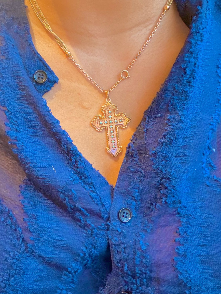 Gold And Turquoise Cross-photo-4
