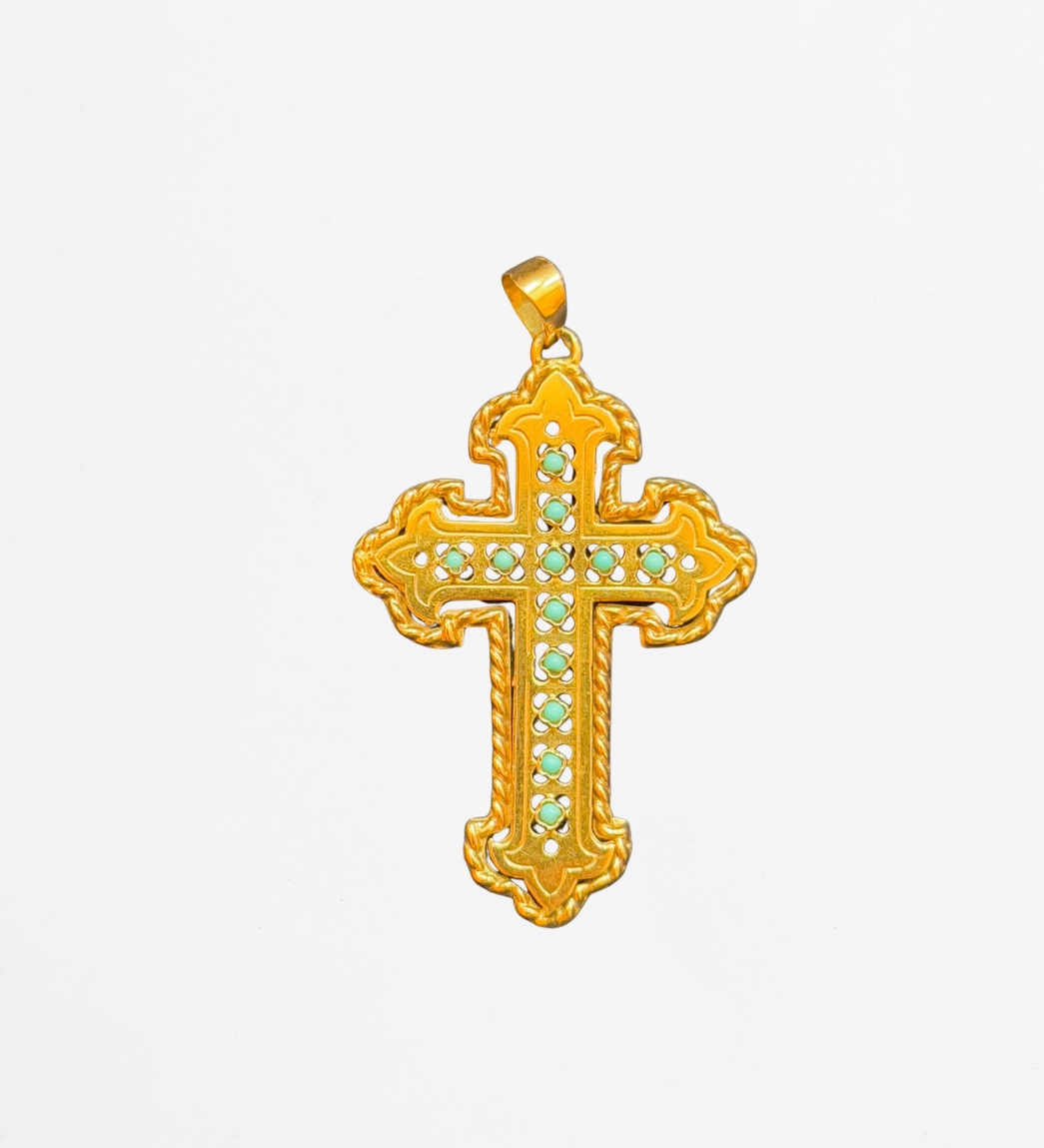Gold And Turquoise Cross