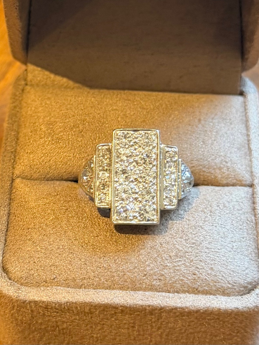 Art Deco Ring, Platinum And Diamonds