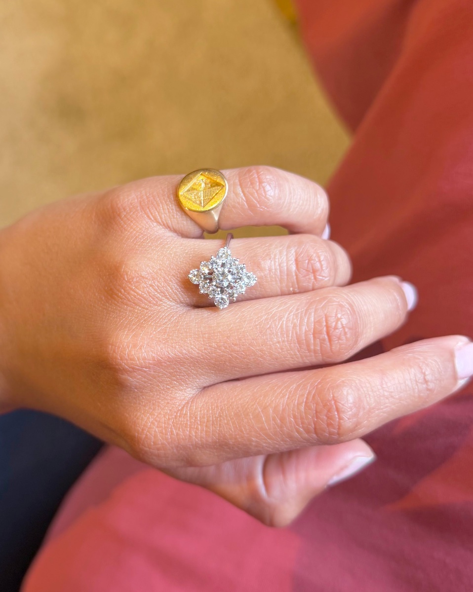 Bague Losange en or blanc et diamants-photo-3