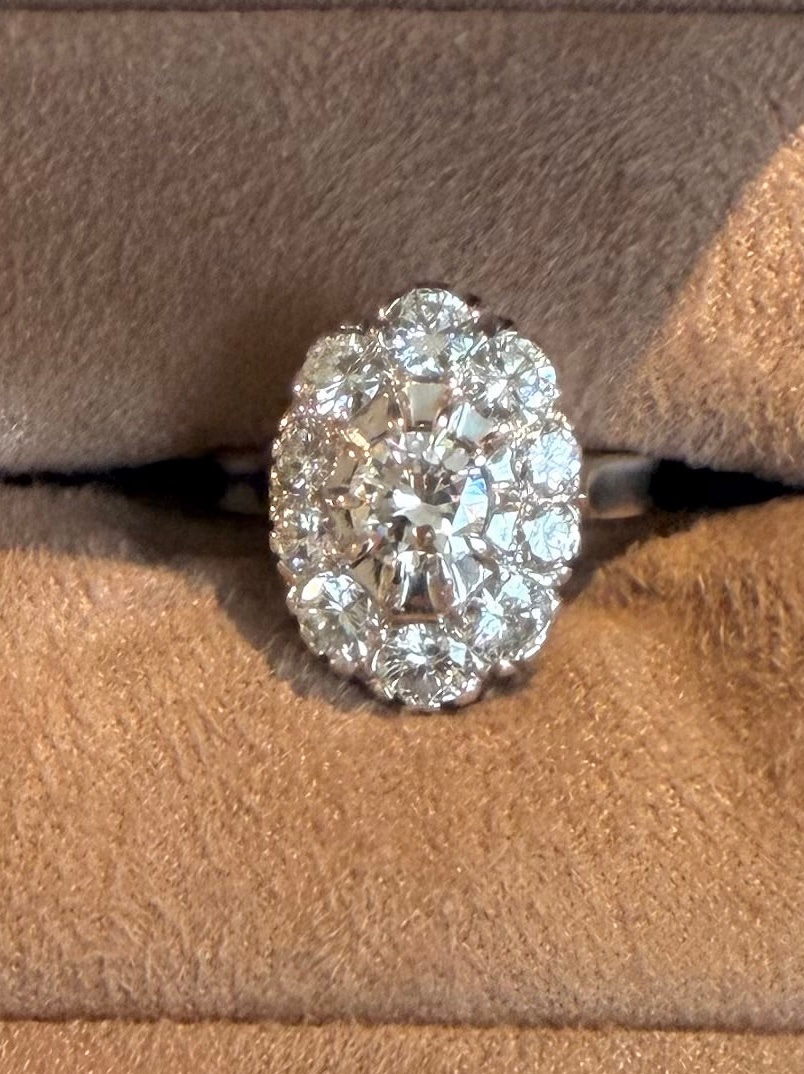 Marguerite Art Deco Ring, Platinum And Diamonds-photo-4