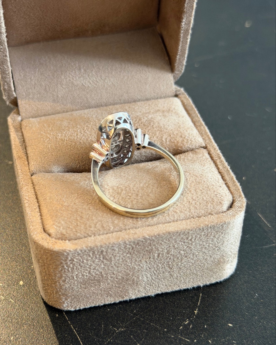 Art Deco Ring, Platinum And Diamonds-photo-3