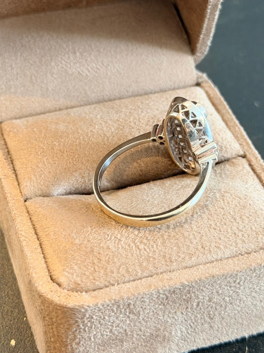 Art Deco Ring, Platinum And Diamonds-photo-4
